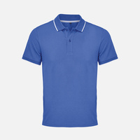 Рубашка поло унисекс Palermo, ярко-синяя с белым