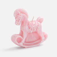 Свеча фигурная «Лошадка-качалка», розовая