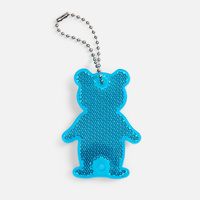 Пешеходный светоотражатель с цепочкой «Мишка», синий