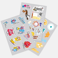 Наклейки бумажные Sticker Pack на заказ, S