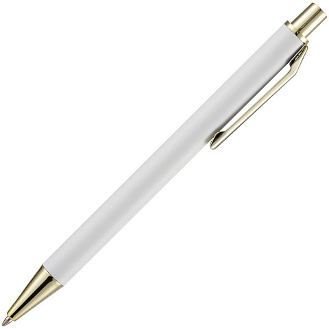 Ручка шариковая Lobby Soft Touch Gold, белая - рис 4.