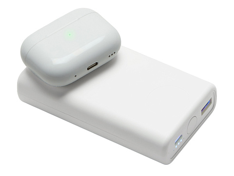 Внешний беспроводной аккумулятор 2-в-1 с функцией зарядки Apple Watch, QC/PD AtomIQ, 10000 мАч, белый - рис 8.