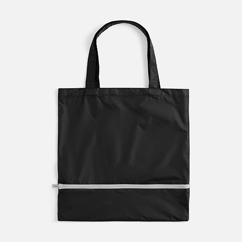 Зонт складной PackWise в чехле-шопере, черный - рис 5.