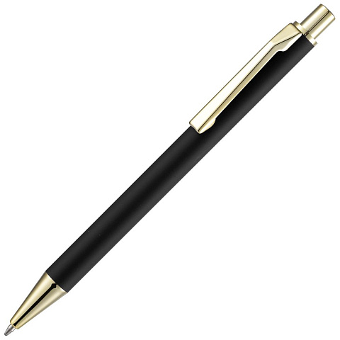 Ручка шариковая Lobby Soft Touch Gold, черная - рис 2.