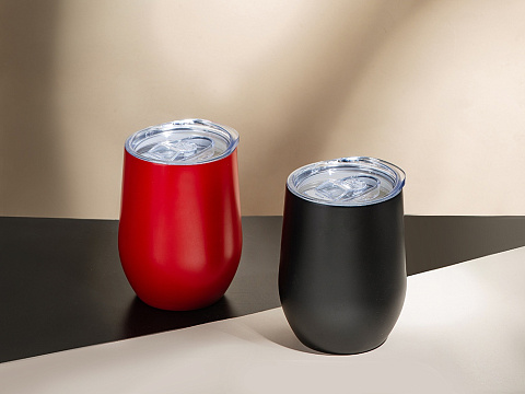 Вакуумная термокружка Sense, непротекаемая крышка, крафтовая упаковка, красный - рис 10.