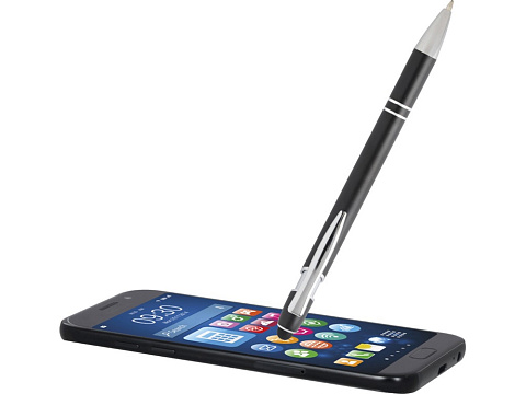 Kish шариковая ручка с серебристой отделкой - сплошной черный (синие чернила) - рис 5.