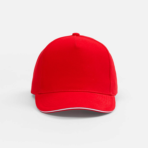 Бейсболка Classic 2.0, красная с белым кантом - рис 4.