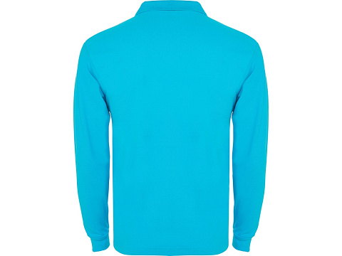 Рубашка поло Estrella мужская с длинным рукавом, бирюзовый - рис 2.