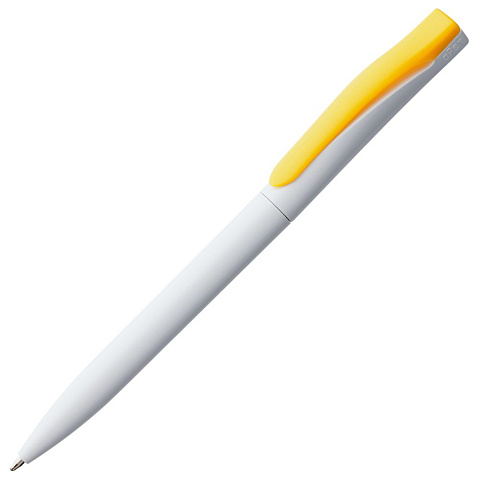Ручка шариковая Pin, белая с желтым - рис 2.