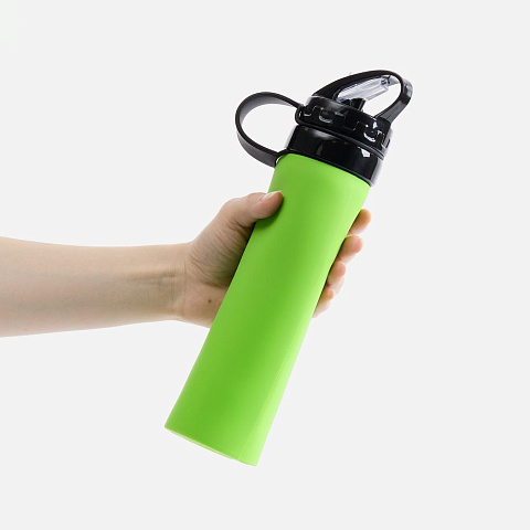 Складная бутылка для воды Langfossen, зеленое яблоко - рис 7.