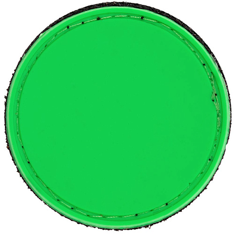 Лейбл из ПВХ с липучкой Menteqo Round, зеленый неон - рис 3.