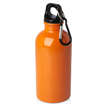 Одностенная бутылка для воды с карабином Oregon, изготовленная из нержавеющей стали, сертифицированной по стандарту RCS, объемом 400 мл - Оранжевый