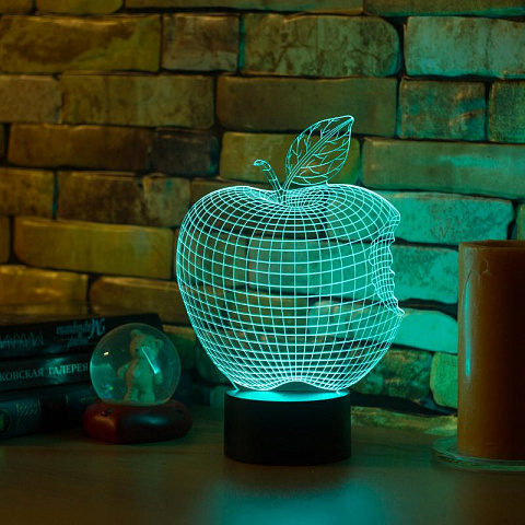 3D лампа Надкусанное яблоко - рис 6.