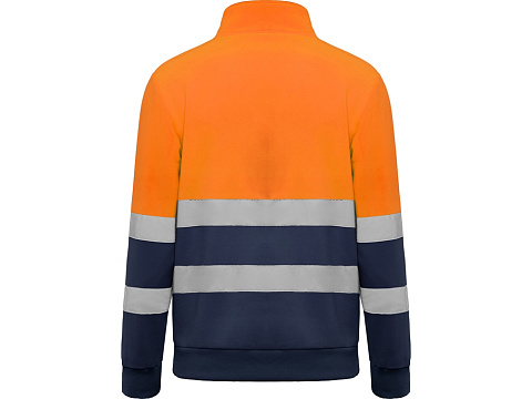 Свитшот ворот на молнии Spica, нэйви/неоновый оранжевый - рис 2.