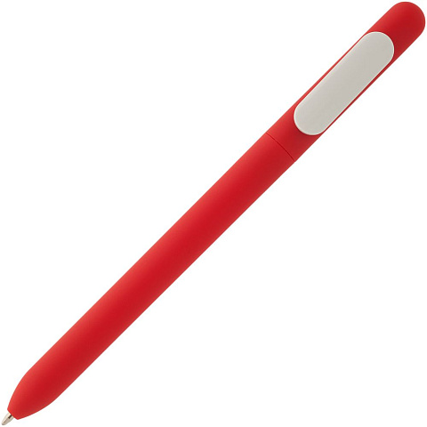 Ручка шариковая Swiper Soft Touch, красная с белым - рис 3.