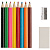 Набор Hobby с цветными карандашами, ластиком и точилкой, белый - миниатюра - рис 4.