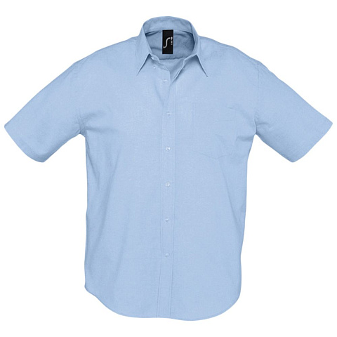Рубашка мужская с коротким рукавом Brisbane, голубая - рис 2.