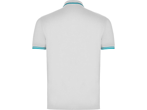 Рубашка поло Montreal мужская, белый/бирюзовый - рис 2.