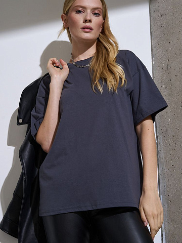 Футболка Oversize Premium, темно-серая (антрацит) - рис 8.