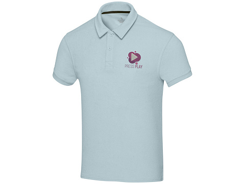 Рубашка поло унисекс Akoya из переработанного махрового материала - Cloud Blue - рис 4.