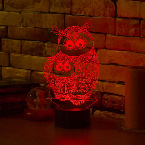3D светильник Сова с совенком - рис 2.