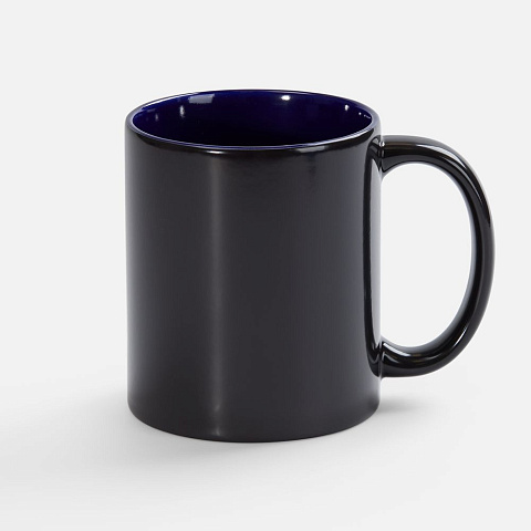 Кружка-хамелеон On Display, глянцевая, черная с синим - рис 2.