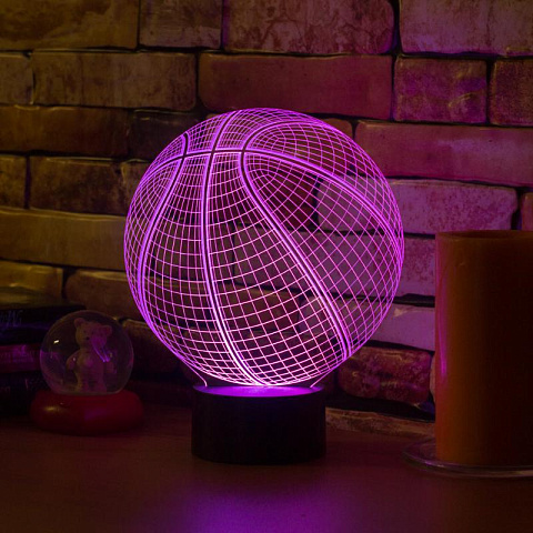 3D светильник Баскетбольный мяч - рис 6.