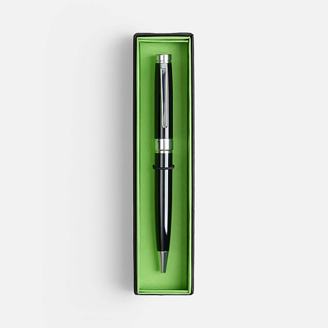 Ручка шариковая Broad Ring в футляре, глянцевая, черная - рис 3.