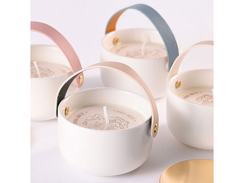 Свеча Valerie Concept с крышкой CNDL 5 BLU, белый/голубой - рис 6.