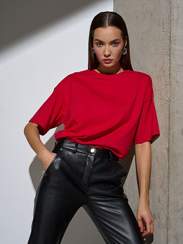 Футболка Oversize Premium, красная - рис 2.