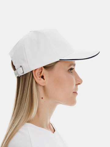 Бейсболка Classic 2.0, белая с темно-синим кантом - рис 8.