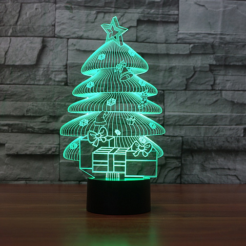 3D светильник Ёлка с подарками - рис 5.