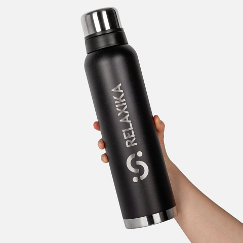 Термос Relaxika 1600 со стикерпаком, черный - рис 10.