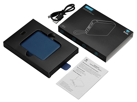 Внешний аккумулятор со встроенным кабелем USB-C Дэнси, 5000 мАч, темно-синий - рис 6.