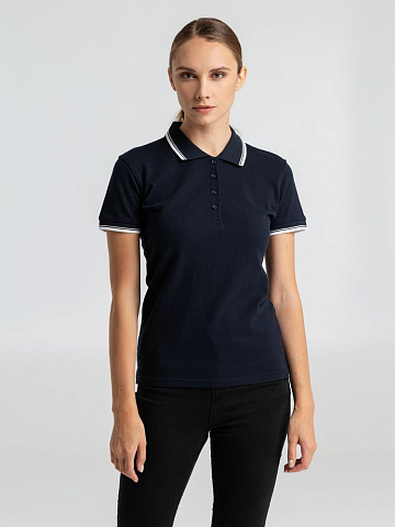 Рубашка поло женская Practice Women 270, темно-синяя с белым - рис 4.
