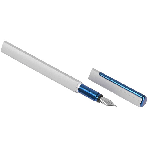 Ручка перьевая PF One, серебристая с синим - рис 2.