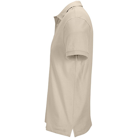 Рубашка поло унисекс Pacific, бежевая (льняная) - рис 4.