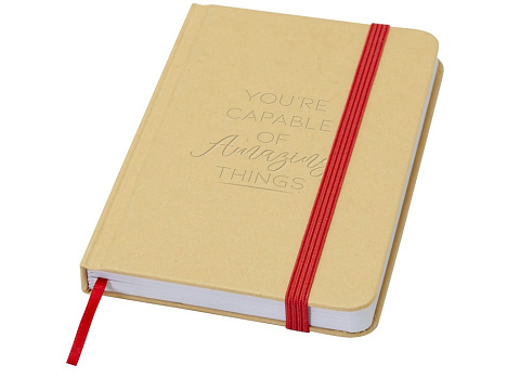 Reed блокнот формата А6 из переработанного материала в твердой обложке с простыми страницами - Красный - рис 6.