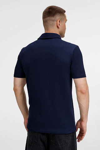 Рубашка поло унисекс Senti, темно-синяя - рис 9.