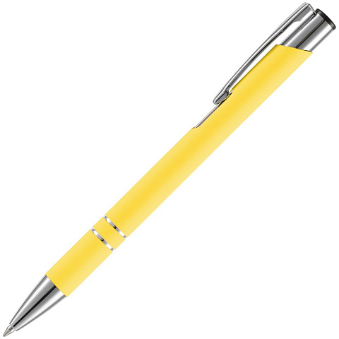 Ручка шариковая Keskus Soft Touch, желтая - рис 3.