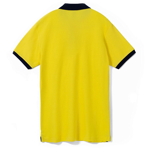 Рубашка поло Prince 190, желтая с темно-синим - рис 3.