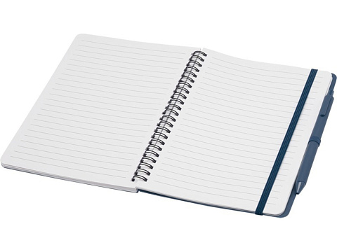 Блокнот Thalaasa формата А5 в твердой обложке из океанического пластика с шариковой ручкой - Синий - рис 4.