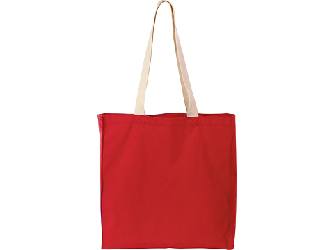 Сумка Donny из хлопка с донной складкой и парусиновыми ручками, красный - рис 3.