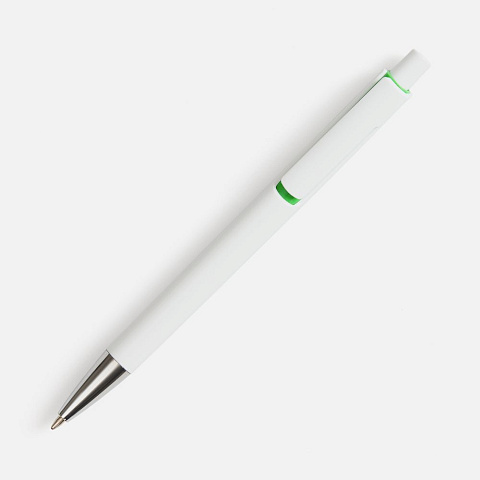 Ручка шариковая Dominanta, белая с зеленым - рис 3.