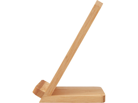 Беспроводное зарядное устройство 2-в-1 с подсветкой лого Reedia S4, 15 Вт, бамбук, черный - рис 3.