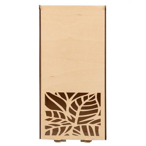 Деревянная подарочная коробка "Лист" (31х15 см) - рис 3.