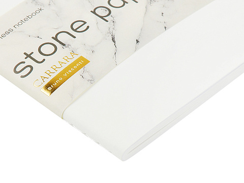 Тетрадь с каменной бумагой А5 Carrara 40 л., линейка, белый - рис 5.