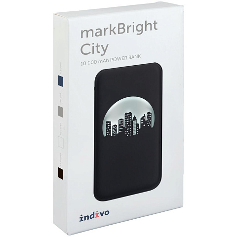 Аккумулятор с подсветкой markBright City, 10000 мАч, синий - рис 13.