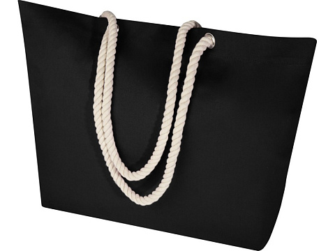 Florida пляжная эко-сумка из переработанного материала, сертифицированного по стандарту GRS, плотностью 270 г/м² 18L - сплошной черный / сплошной черный - рис 4.