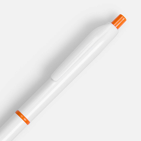 Ручка шариковая Bright Pop, белая с оранжевым - рис 4.